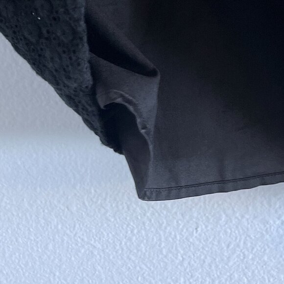 Theory Etiara Eyelet V-Neck Sleeveless A-Line Black Mini Dress Size 10 - Picture 10 of 12